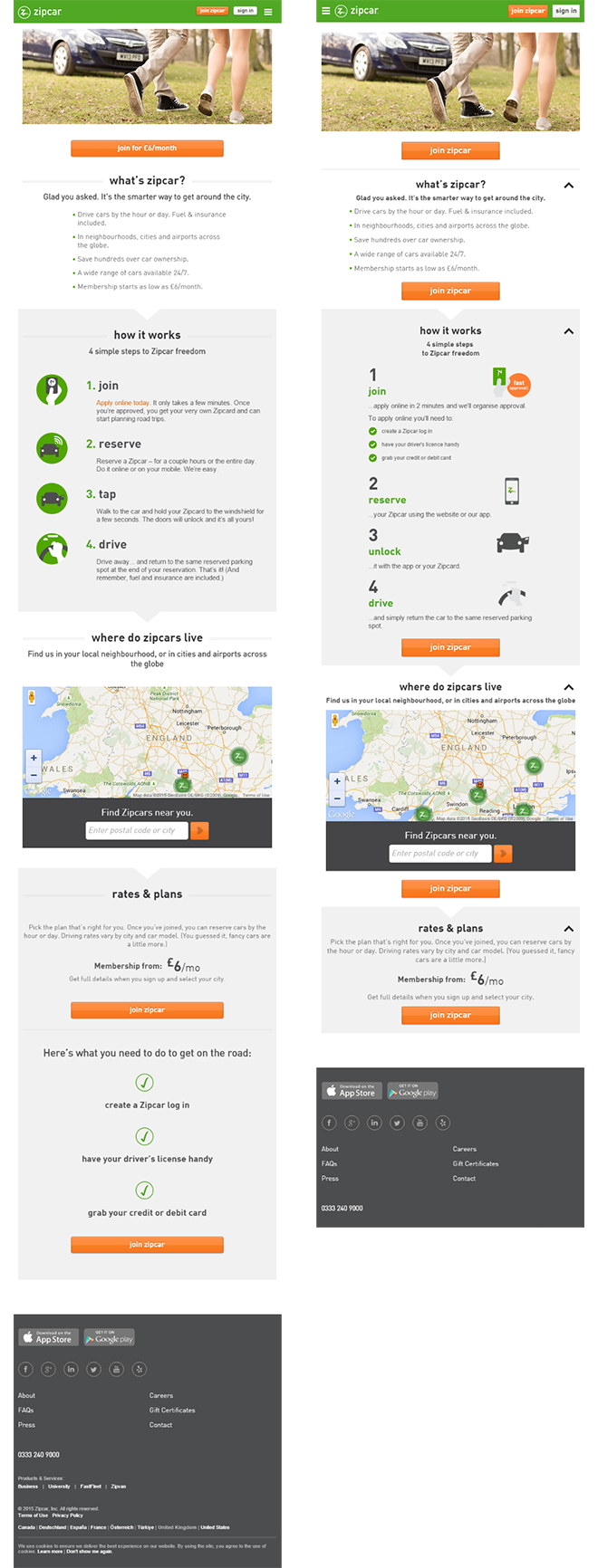 Zipcar before / after